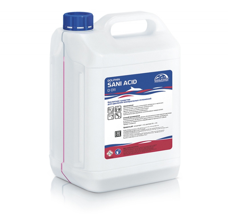 Средство для мытья сантехники 5л Dolphin Sani-Acid для удаления минеральных отложений (D011-5)