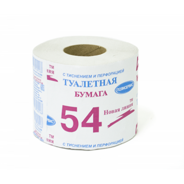 Туалетная бумага серая НОВАЯ ЛИНИЯ 54 1сл, 45м 1/48