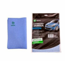 Салфетка автомобильная 40х55см искусственная замша перфорированная Grass синяя (IT-0321)