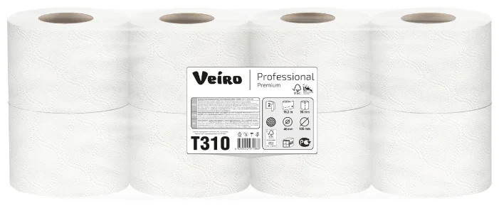 Veiro Professional Туалетная бумага Premium, 2 сл, 140 л, 16.2 м, белая