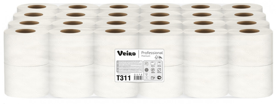 Veiro Professional Туалетная бумага Premium, 2 сл, 180 л, 20.9 м, белая