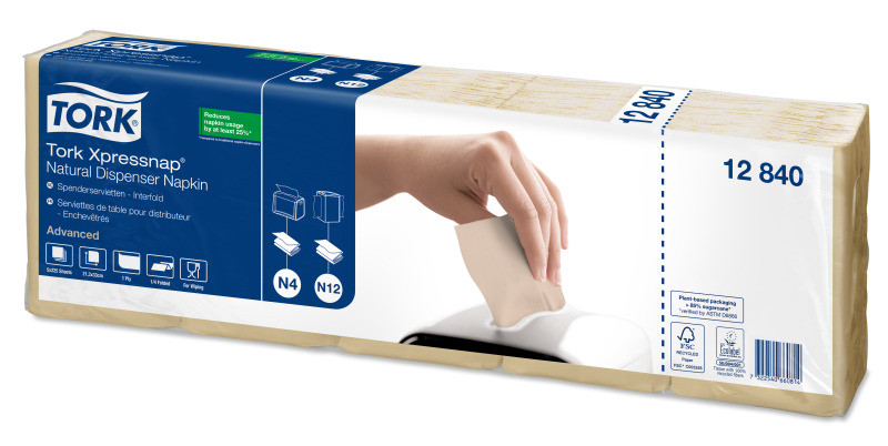 Диспенсерные салфетки Tork Xpressnap N4 1-сл 225шт, крафт (5 пачек)