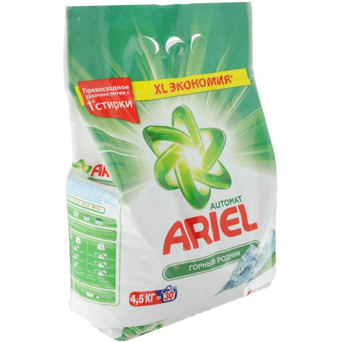 Стиральный порошок автомат ГОРНЫЙ РОДНИК ARIEL 4,5кг 1/4