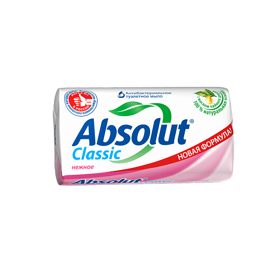 Туалетное мыло антибактериальное ABSOLUT CLASSIC НЕЖНОЕ 90г 1/6/72