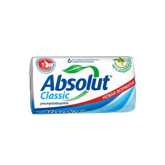 Туалетное мыло антибактериальное ABSOLUT CLASSIC УЛЬТРАЗАЩИТА 90г 1/6/72