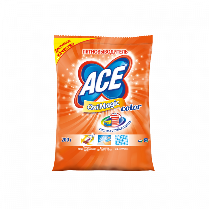Пятновыводитель порошкообразный ACE OXI MAGIC COLOR 200г 1/26