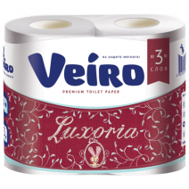 Туалетная бумага белая LUXORIA VEIRO 3сл,19,4м, 155л, 4шт 1/10