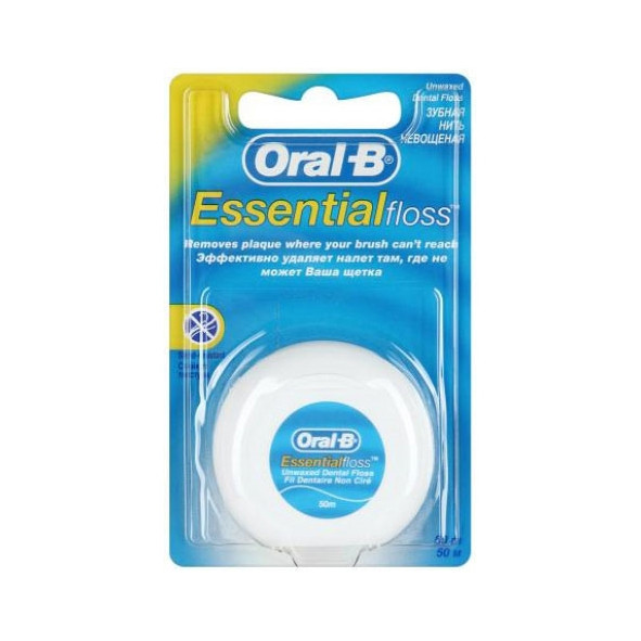 Зубная нить невощеная Oral-B ESSENTIAL FLOSS 50м