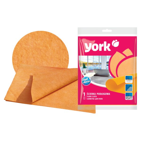 Тряпка для пола вискоза, оранжевая YORK 50*60см 1/100