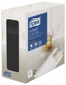 Конверты для столовых приборов Tork LinStyle, Premium, 60 листов, черные