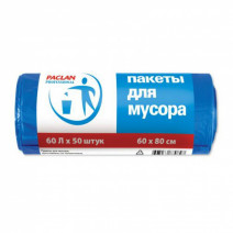 Пакеты для мусора PROFESSIONAL 60л, ПНД, 50шт, рулон, синий, 7мкм, 60*80см 1/20