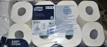 Туалетная бумага белая PREMIUM TORK 3сл, 30м, 250л, 8шт 1/9
