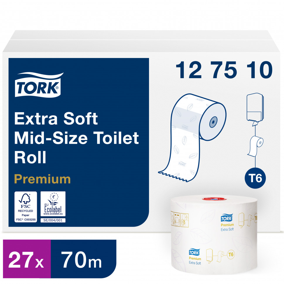 Tork туалетная бумага Mid-size в миди рулонах ультрамягкая