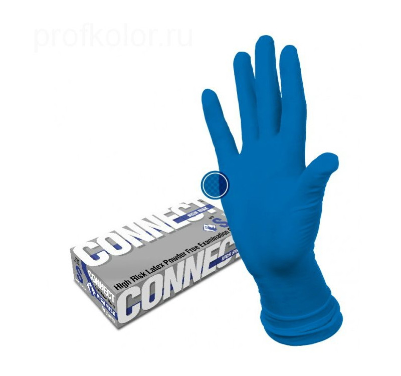 Перчатки латексные неопудренные CONNECT High Risk 25пар/упак L