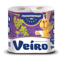 Бумажное полотенце белое CLASSIC VEIRO 2сл, 2шт 1/12