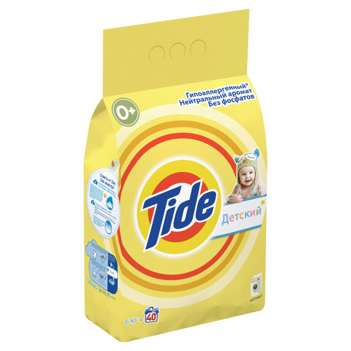 Стиральный порошок автомат TIDE ДЕТСКИЙ 6кг 1/3