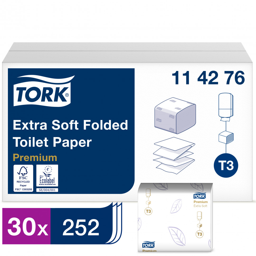 Tork листовая туалетная бумага мягкая 2 сл белая Premium