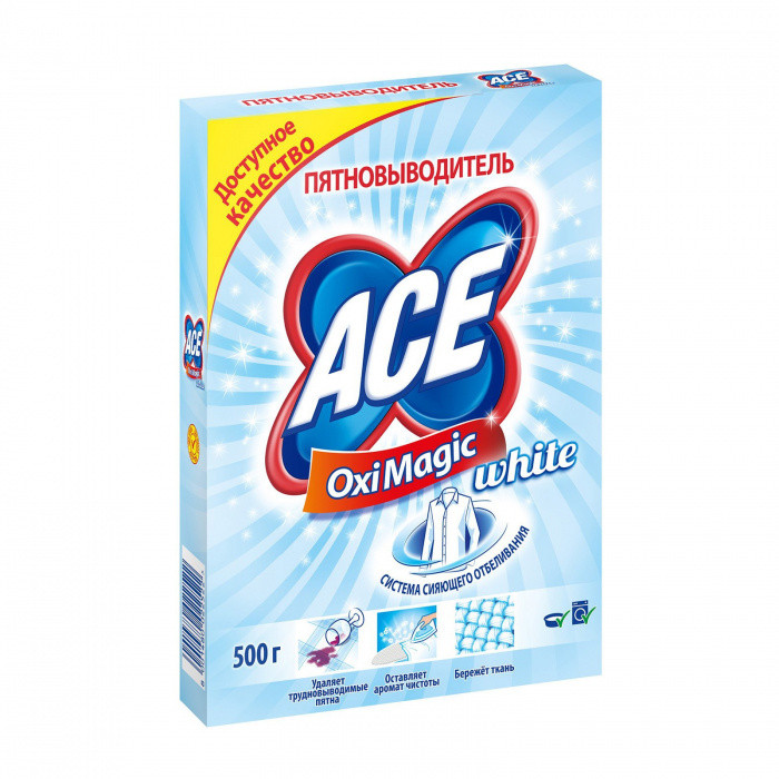 Пятновыводитель порошок ACE OXI MAGIC WHITE 500г 1/20