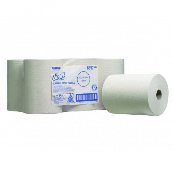 Полотенце бумажное белое KIMBERLY SCOTT® SLIMROL 1сл, 165м 6/1