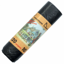 Пакеты для мусора 120л, ПНД, 10шт, рулоны, черные, 13мкм, 68*105см 1/35