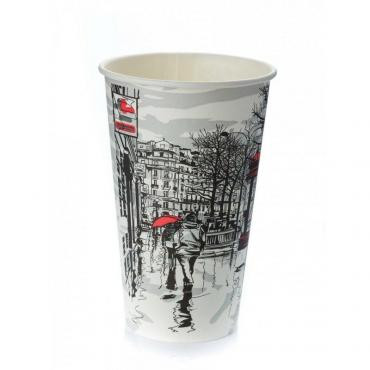 Стакан 0.4/0.518л, хол/верх. картон d-90мм, с рис. Big City Life 1/1000