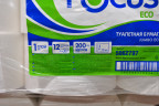 Туалетная бумага белая с перфорацией FOCUS EKO JUMBO 1сл, 200м 12/1