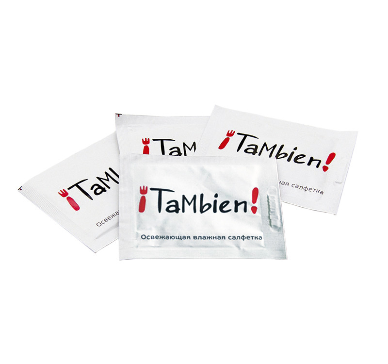 Салфетка влажная в индивид.упаковке TaMbien гигиен. 500 шт/упак лимон