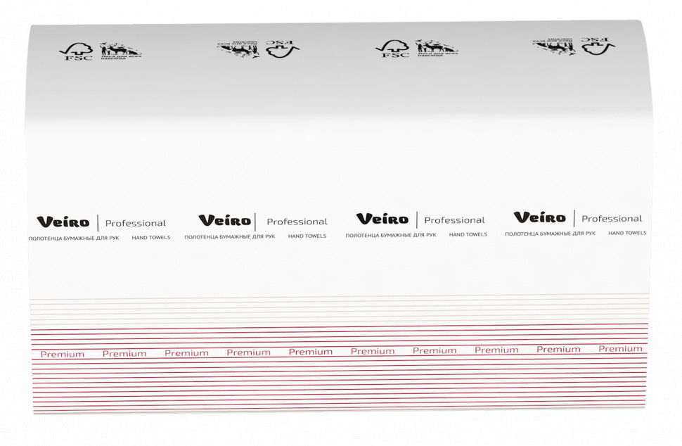 Полотенца для рук Z-сложение Veiro Professional Premium, 2 сл, 200 л, белые