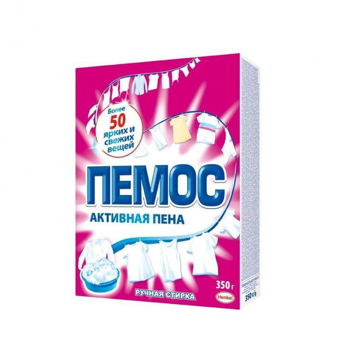 Стиральный порошок для ручной стирки ПЕМОС АКТИВНАЯ ПЕНА 350г 1/22