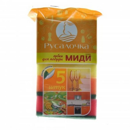 Губки для посуды РУСАЛОЧКА МИДИ 5шт 1/60