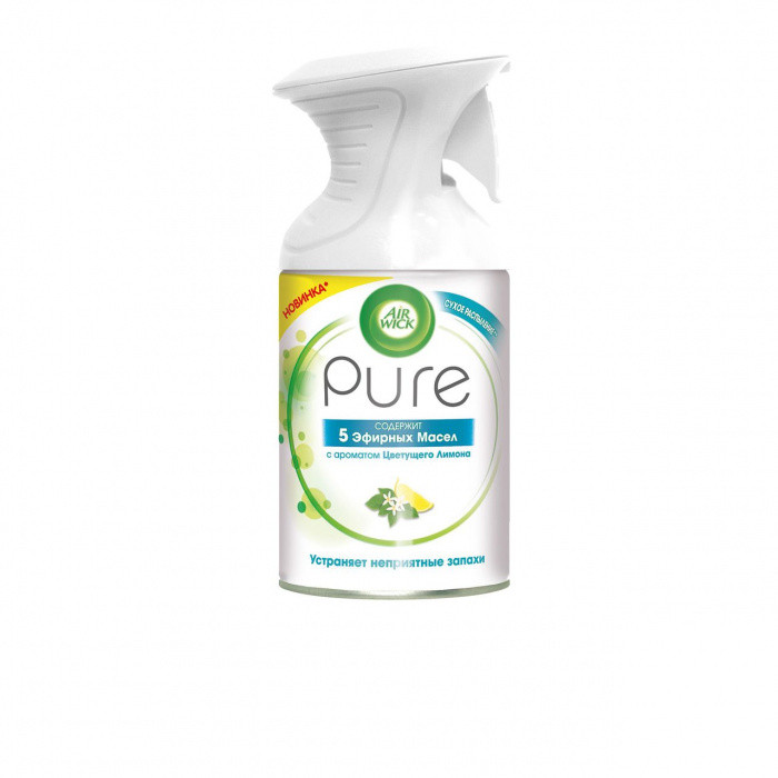 Освежитель воздуха AIRWICK Pure 5 ЭФИРНЫХ МАСЕЛ с ароматом Цветущего лимона 250 мл