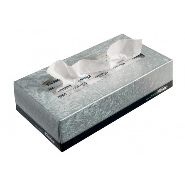 Косметические салфетки бумажные белые KLEENEX KIMBERLY 2сл,100л 1/36