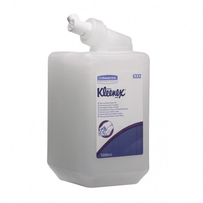 Гель для душа и шампунь белый в картридже KLEENEX KIMBERLI 1л 1/6