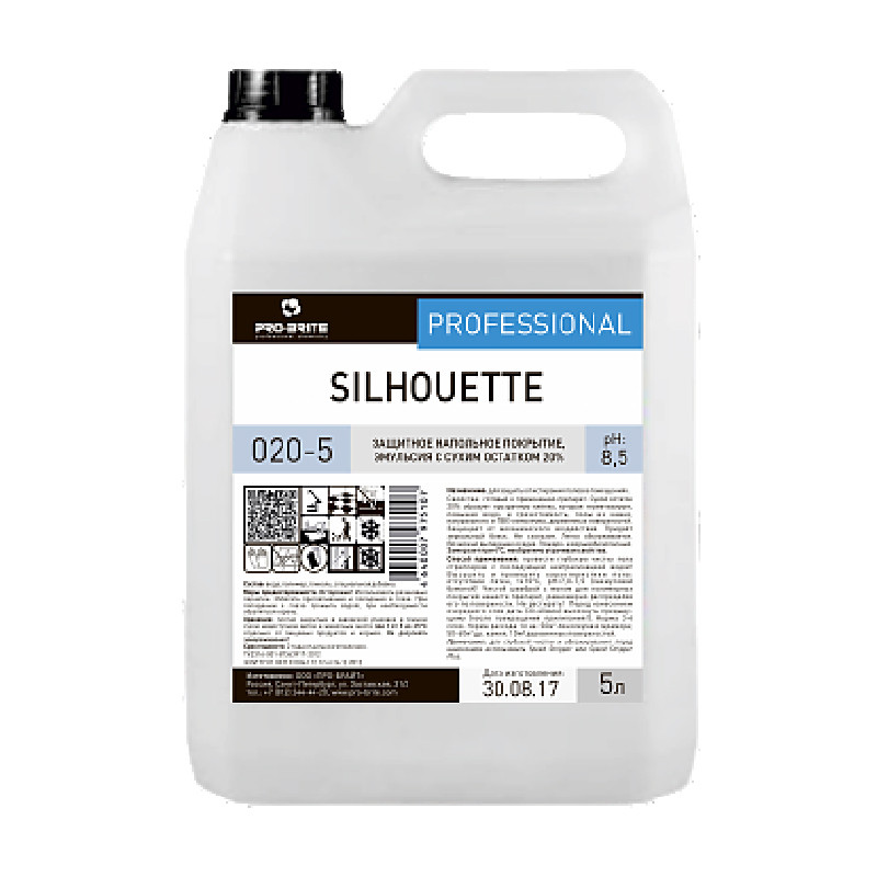 Silhouette уретан -акриловое защитное напольное покрытие. Эмульсия с сухим остатком 20%.