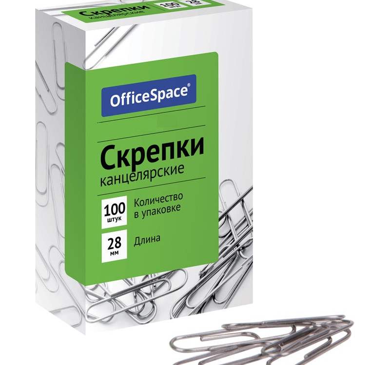 Скрепки 28 мм пластифицированные цветные