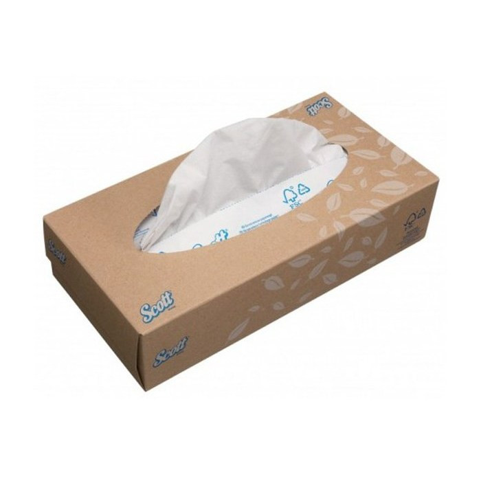 Косметические салфетки бумажные белые SCOTT KIMBERLY 2сл, 100л 1/21