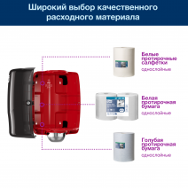 Tork Performance макси-диспенсер для материалов в рулоне со съемной втулкой красный