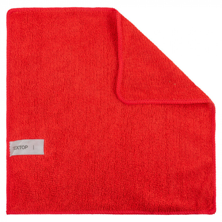 Салфетка микрофибра красная TEXTOP 29*29см 1/50 1/300