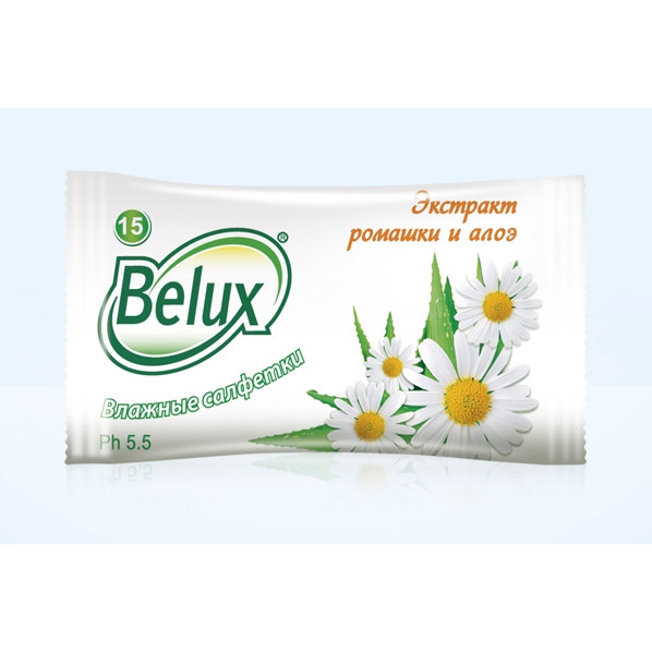 Салфетки влажные РОМАШКА и АЛОЭ 15шт