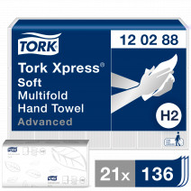 Tork Xpress® листовые полотенца сложения Multifold мягкие 2 сл белые