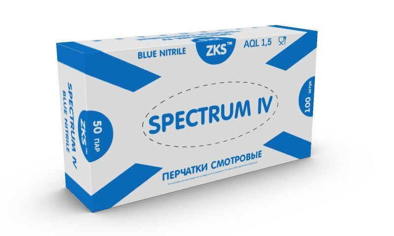 Перчатки ZKS™ нитриловые 'Spectrum IV' голубые