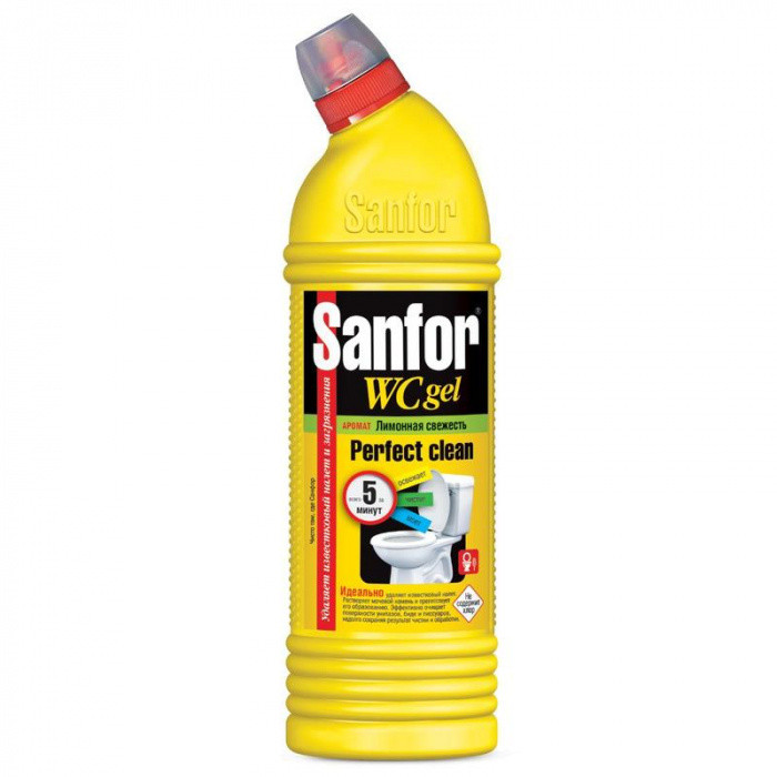 Средство санитарно-гигиеническое ЛИМОННАЯ СВЕЖЕСТЬ WC GEL SANFOR 750г 1/15