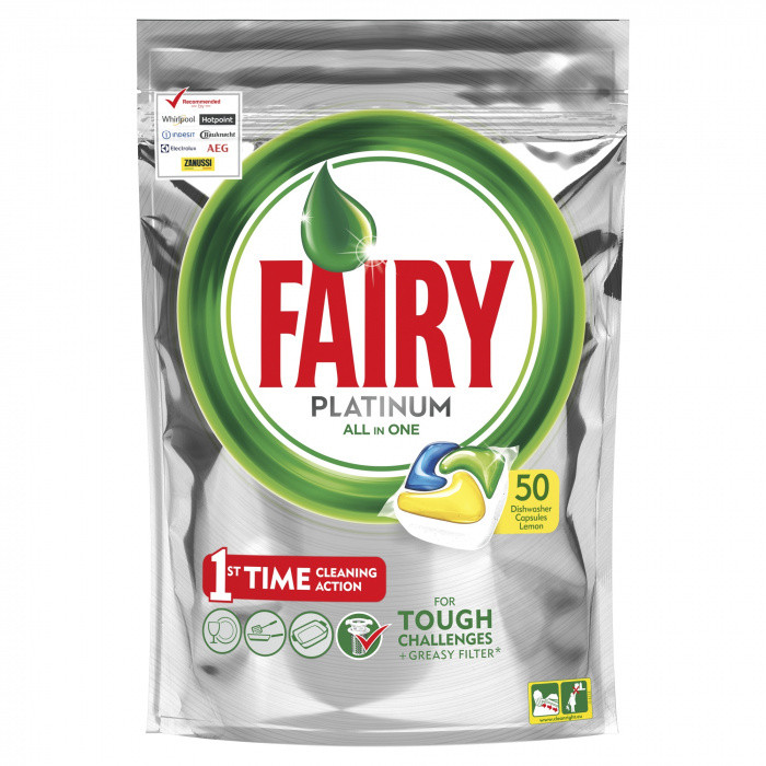 Средство для мытья посуды в капсулах для ППМ All in 1 FAIRY Platinum 50шт