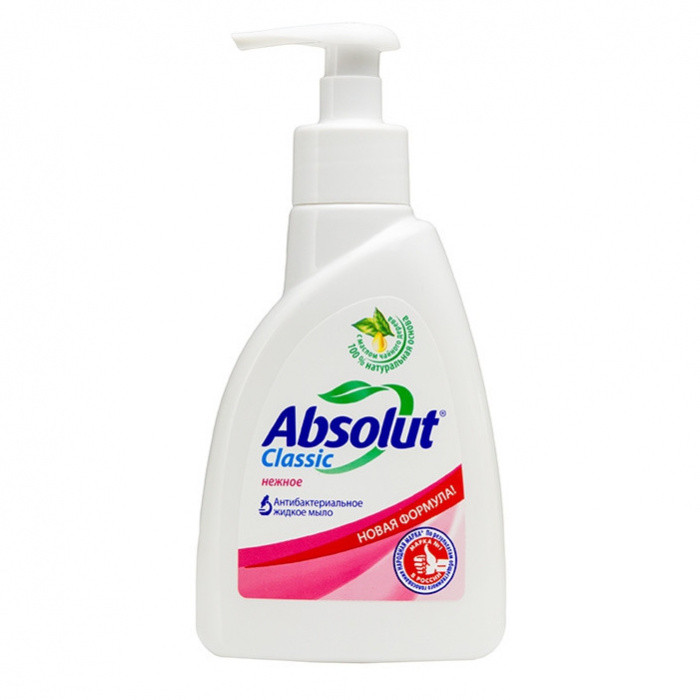 Жидкое мыло антибактериальное НЕЖНОЕ CLASSIC ABSOLUT 250гр 1/15 насос