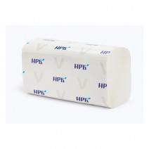 Полотенце бумажное белое НРБ 1сл, 250л, V-сл, 25*21см NRB-25V101 20/1