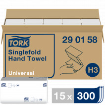 Tork листовые полотенца Singlefold сложения ZZ 1 сл белые 300 шт