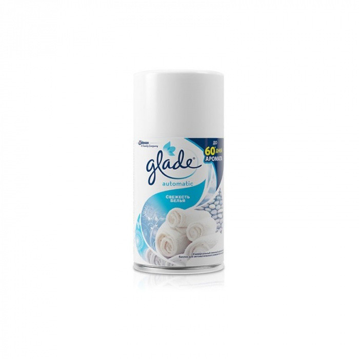 Сменный аэрозоль GLADE AUTOMATIC СВЕЖЕСТЬ БЕЛЬЯ 269мл 1/6