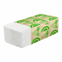 Бумажное полотенце белое FOCUS ECO 200л, 1-сл, V-сл, 23*20,5см 15/1