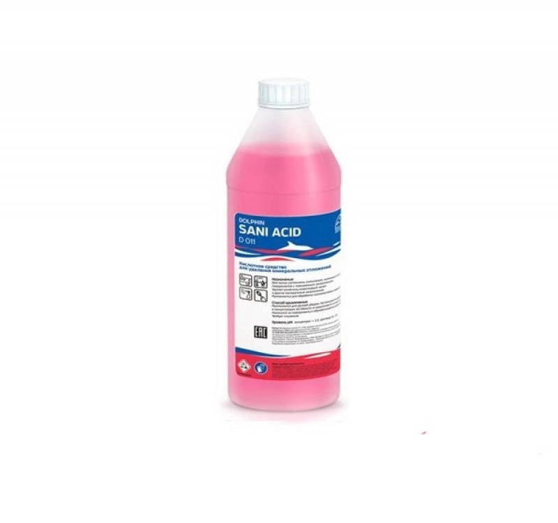 Средство для мытья сантехники 1л Dolphin Sani-Acid для удаления минеральных отложений (D011-1)