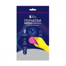 Перчатки резиновые Libry рр 10-ХL, с напылением, желтые 1/12 1/240